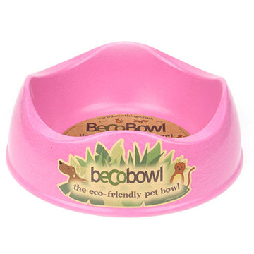 BecoPets Bamboo Bowl For Dog - Pink